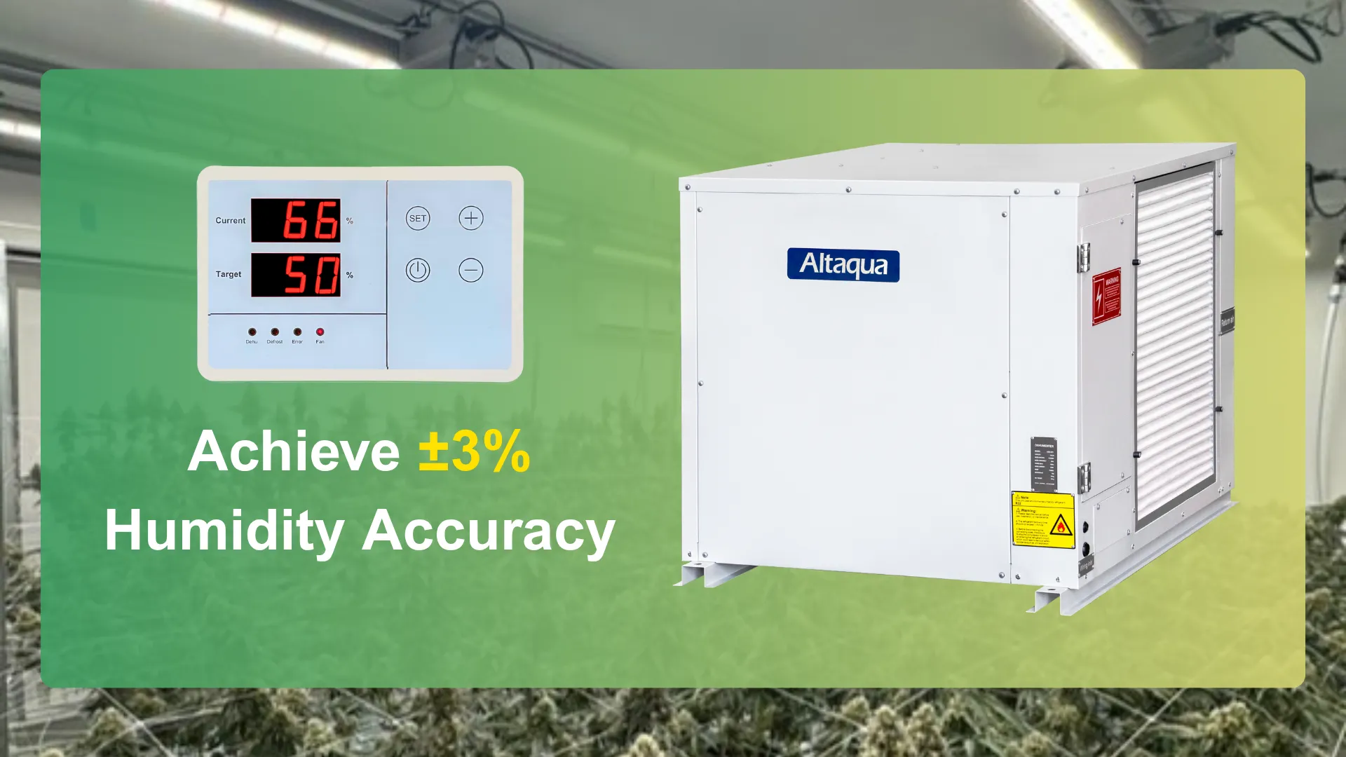 Altaqua-commercial-grow-room-dehumidifier-precise-hum-control