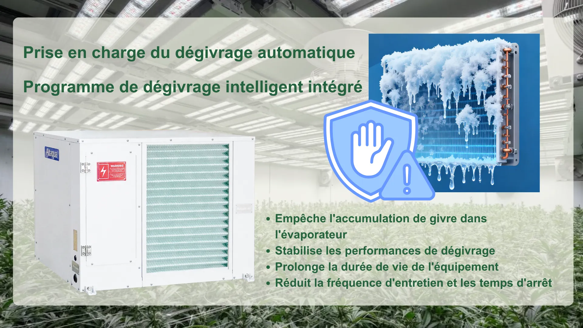 Altaqua-commercial-grow-room-dehumidifier-Automatic-Defrost-Support-FR