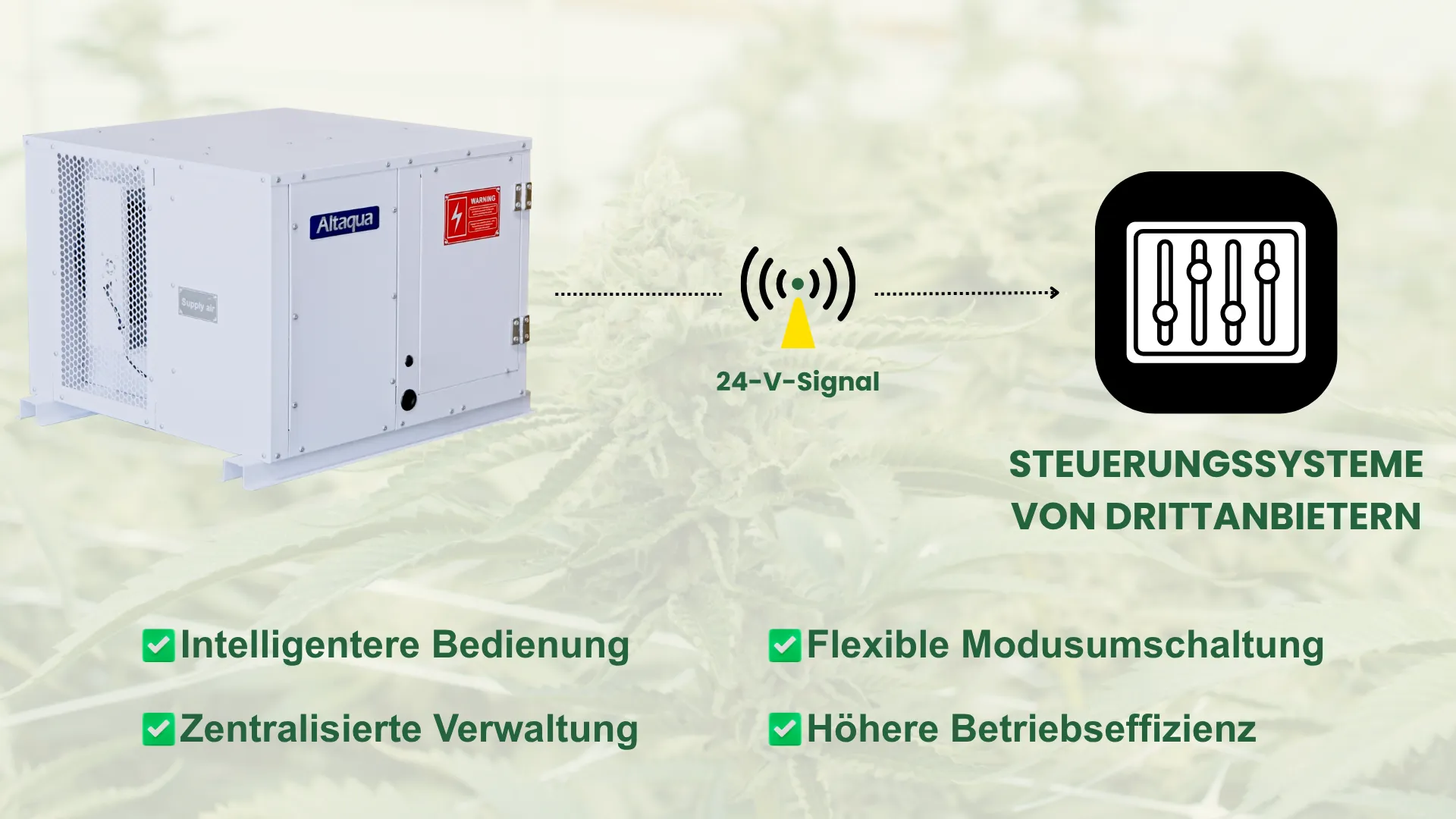 Altaqua-commercial-grow-room-dehumidifier-Integration-with-other-System
