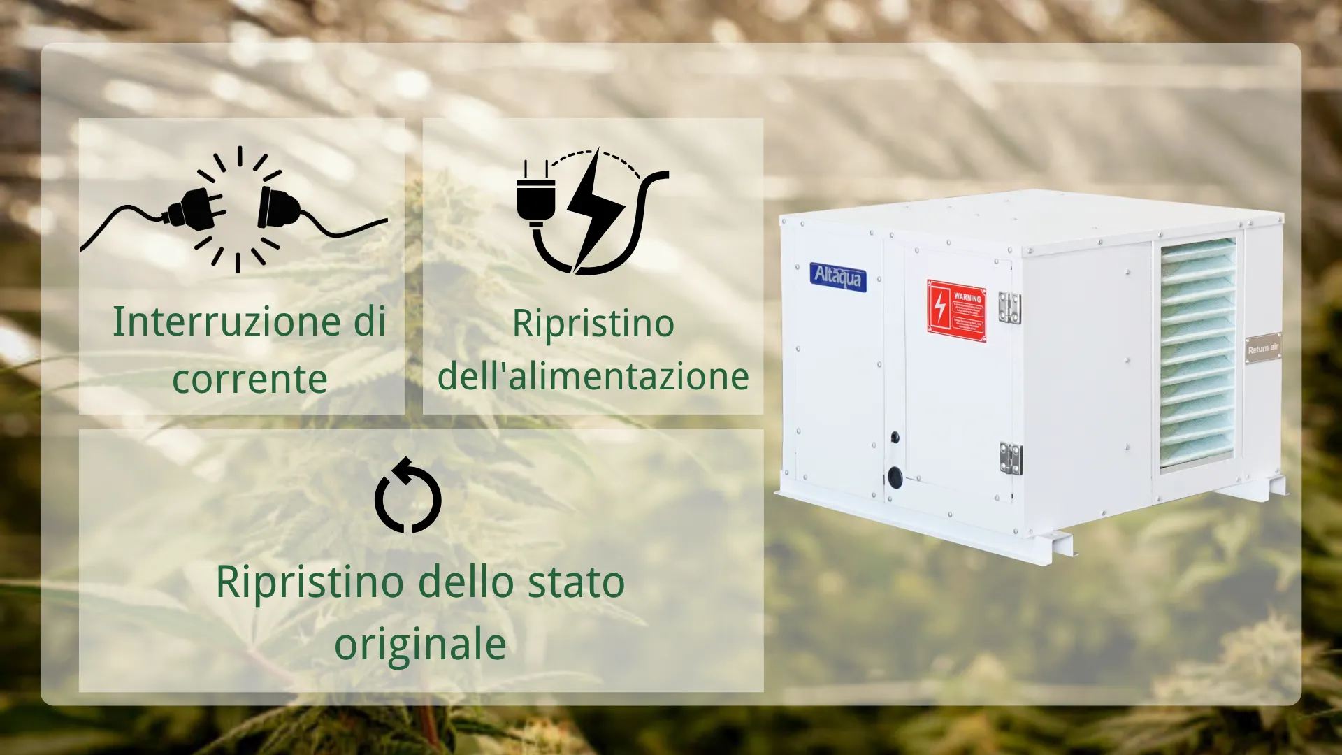 Altaqua-commercial-grow-room-dehumidifier-Memory-Restart